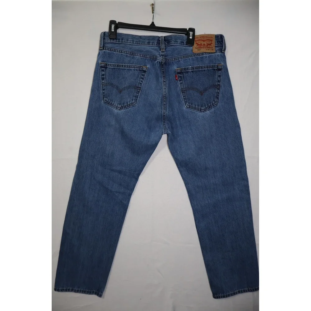 Levis 505 Regular Fit Mens Blue Denim‎ Jeans Straight Leg 34x30 Medium Wash